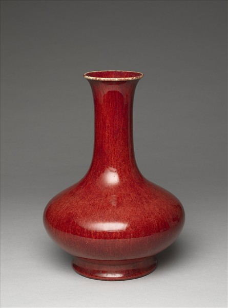 紅釉扁肚瓶