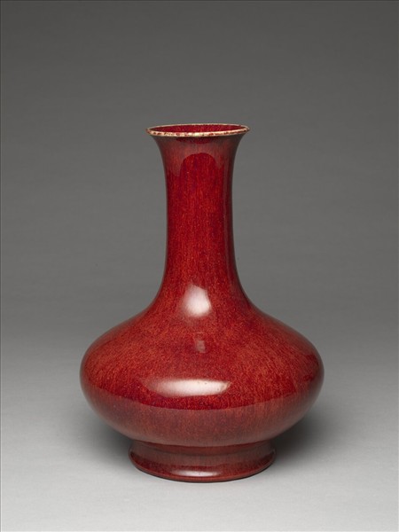 紅釉扁肚瓶
