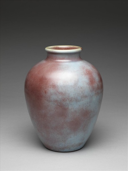 桃花紅釉罐