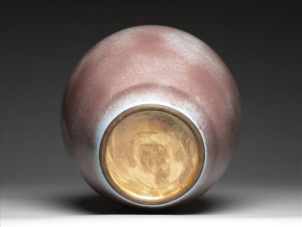 桃花紅釉罐