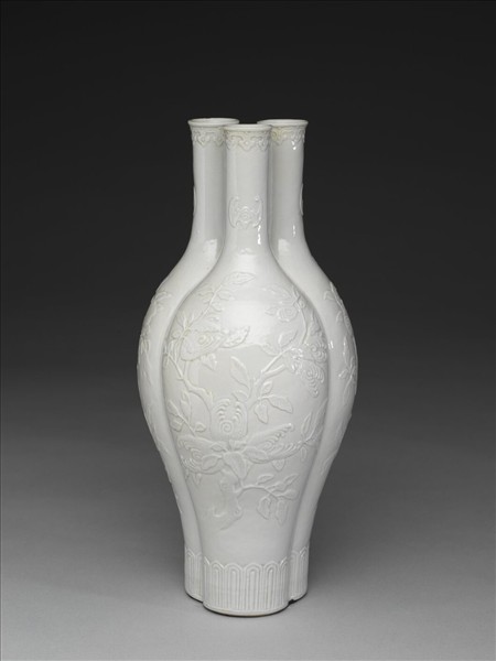 白瓷三多紋三連瓶