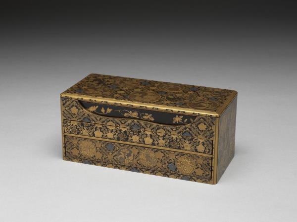 錦地團花蒔繪四屜盒