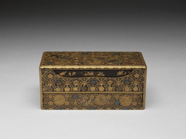 錦地團花蒔繪四屜盒