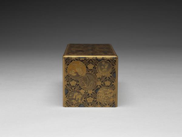 錦地團花蒔繪四屜盒