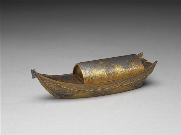 舊玉帶飾 附蒔繪船盒