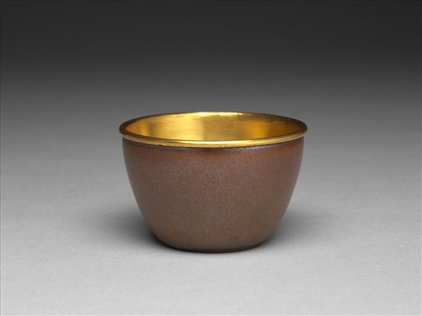 紫砂胎紫金釉套杯