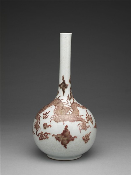 釉裡紅龍紋膽瓶