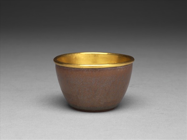 紫砂胎紫金釉套杯