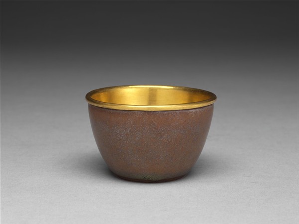 紫砂胎紫金釉套杯