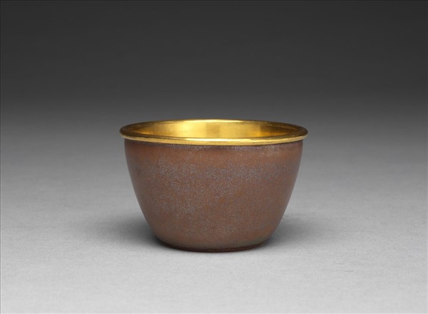 紫砂胎紫金釉套杯