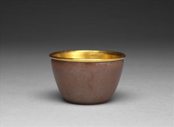 紫砂胎紫金釉套杯