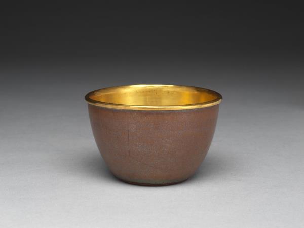 紫砂胎紫金釉套杯