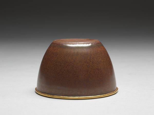 紫砂胎紫金釉套杯