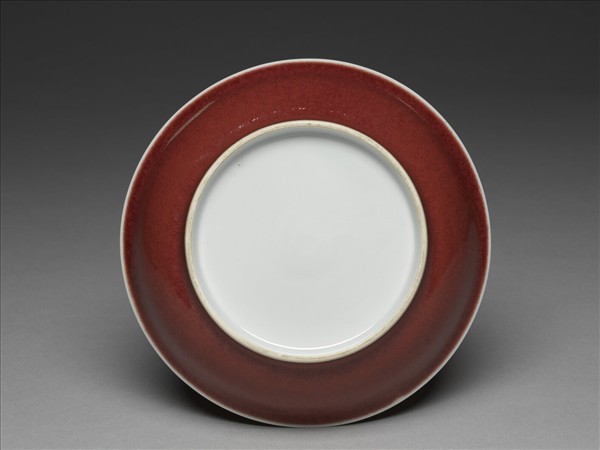 霽紅釉盤