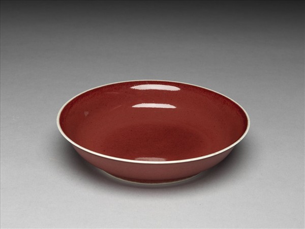 霽紅釉盤