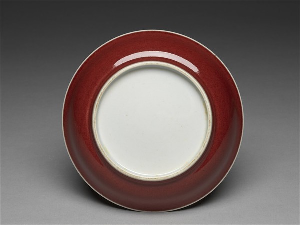 霽紅釉盤
