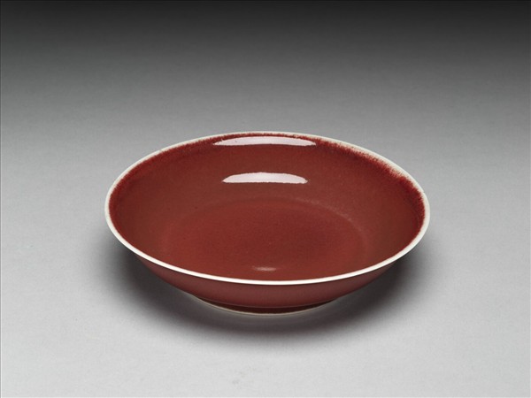 霽紅釉盤