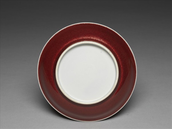 霽紅釉盤