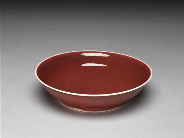 霽紅釉盤