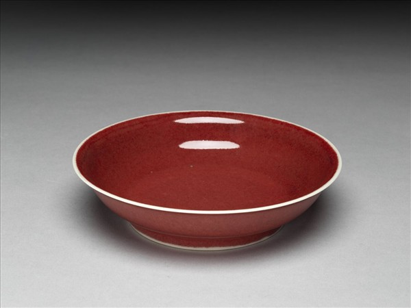 霽紅釉盤