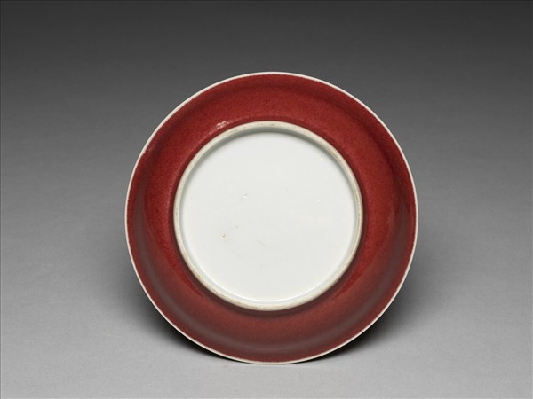 霽紅釉盤
