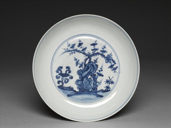 青花花卉紋盤