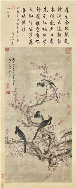 明劉世儒畫先春報喜　軸