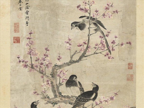 明劉世儒畫先春報喜　軸