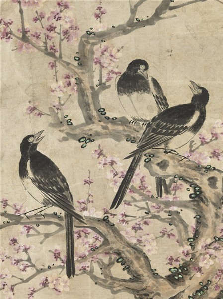 明劉世儒畫先春報喜　軸