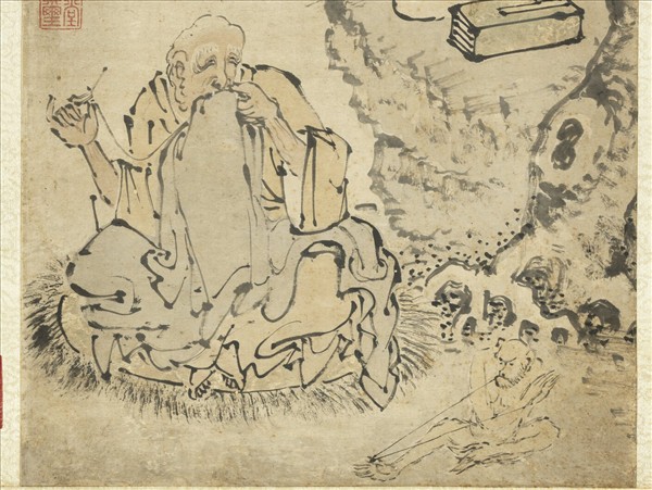 明張宏補衲圖　軸