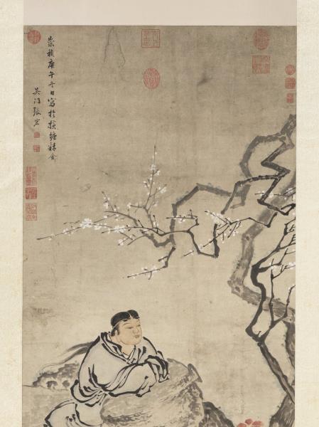 明張宏應真觀梅圖　軸