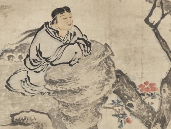 明張宏應真觀梅圖　軸