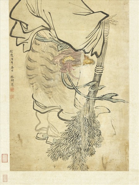 明張翀畫採芝仙　軸