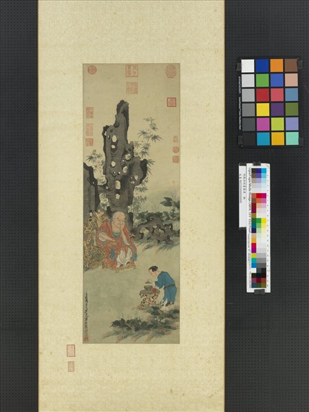 明陳洪綬畫羅漢　軸