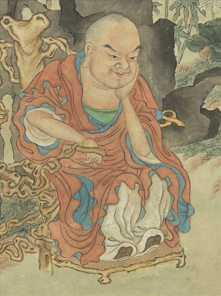 明陳洪綬畫羅漢　軸