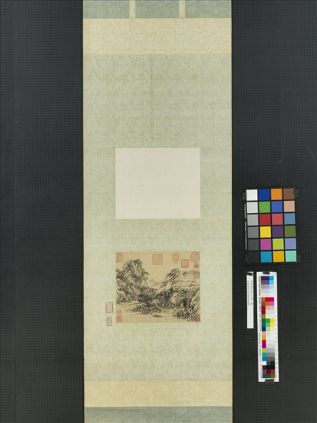 明袁崝丘溪山小景　軸