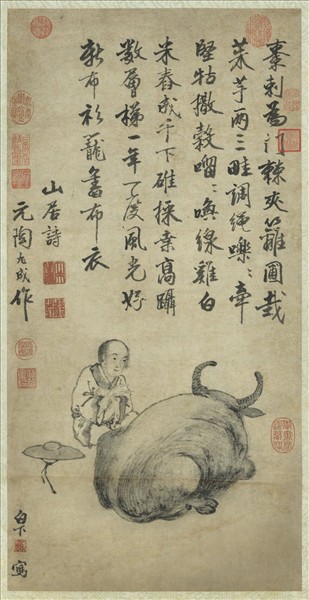 明人牧牛圖　軸