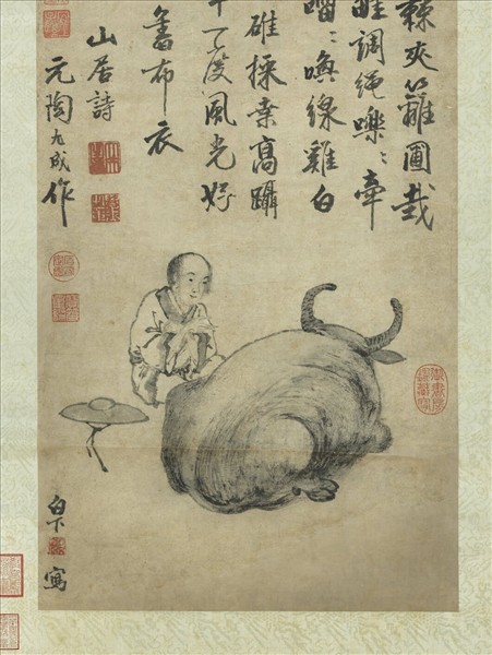 明人牧牛圖　軸