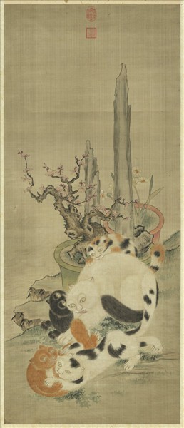 明人眉壽圖　軸