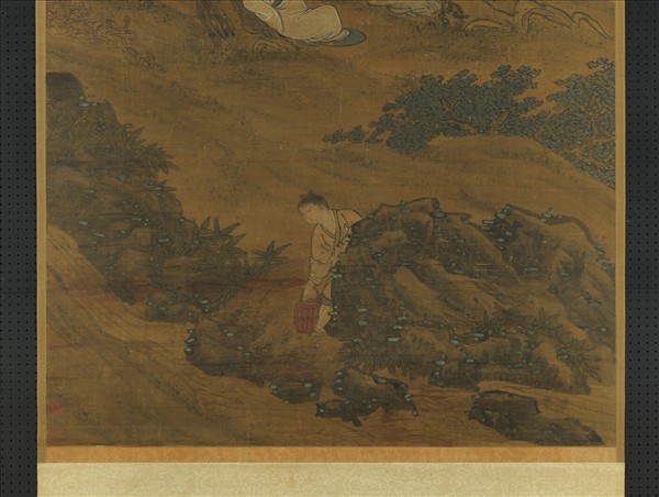 明人品茶圖　軸