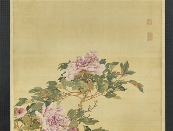 明人花下雙鴛圖　軸