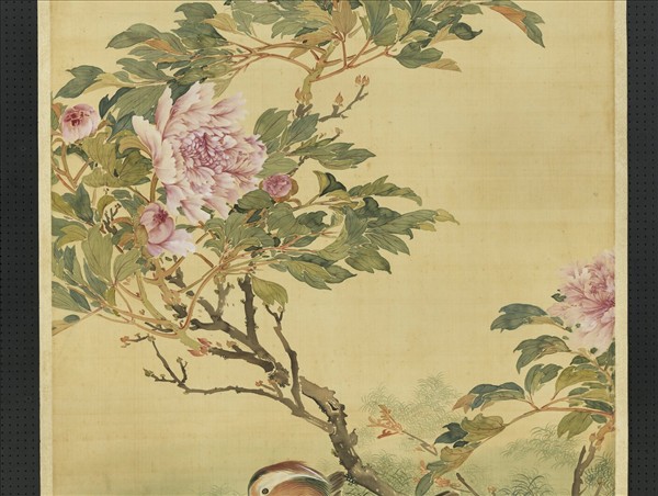 明人花下雙鴛圖　軸