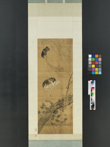 清俞笙花鳥　軸