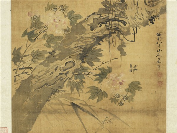 清俞笙花鳥　軸