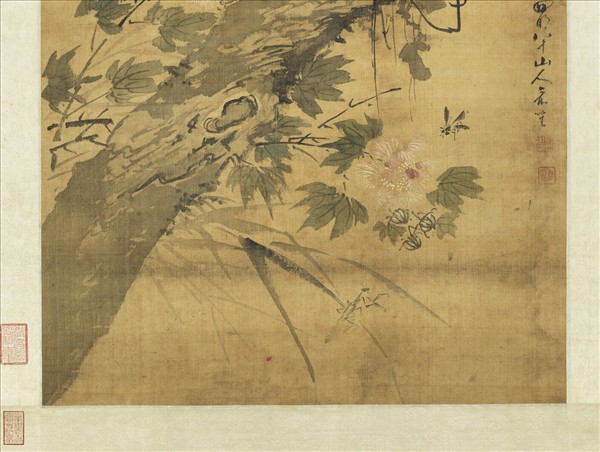 清俞笙花鳥　軸