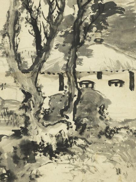 清王鐸山水　軸