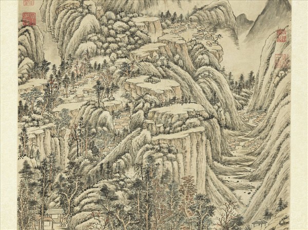 清王時敏倣大癡浮嵐煙嶂圖　軸