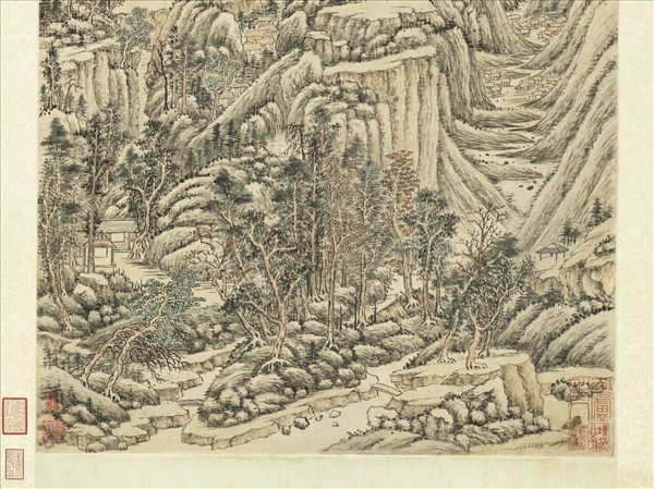 清王時敏倣大癡浮嵐煙嶂圖　軸