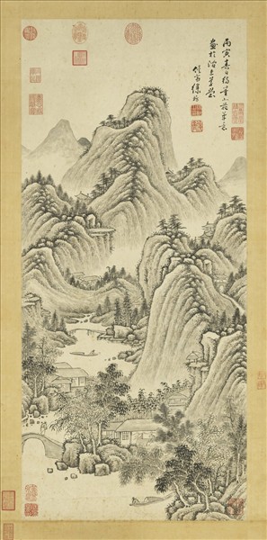 清徐枋仿董源筆意　軸