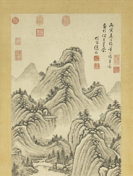 清徐枋仿董源筆意　軸